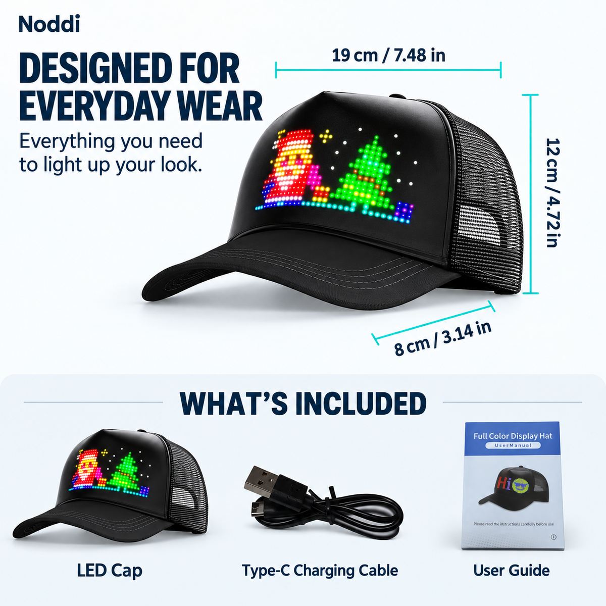 Customizable LED Cap - Noddi
